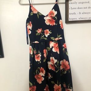 Navy blue and floral mini